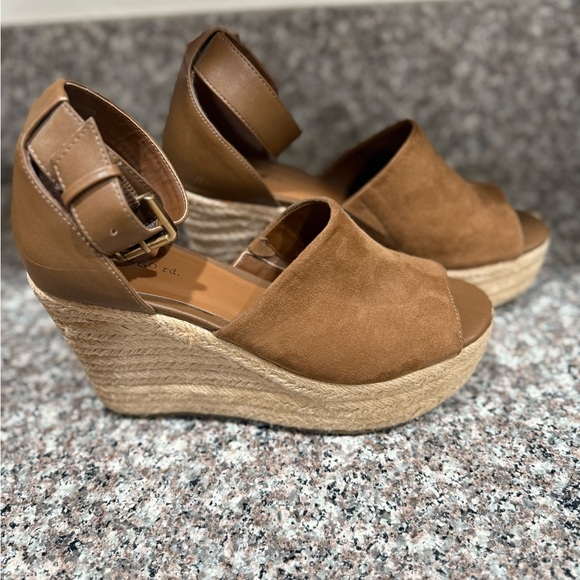 Brown Wedge Sandals - Picture 3 of 10
